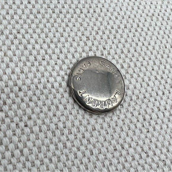 Saint Laurent Rive Gauche North South Linen and Leather Tote White Black Bag - Picture 13 of 13